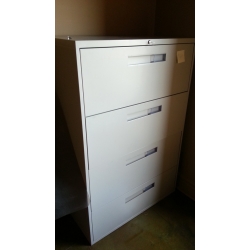 4 Drawer Lateral Filing Cabinet, Locking with Key
